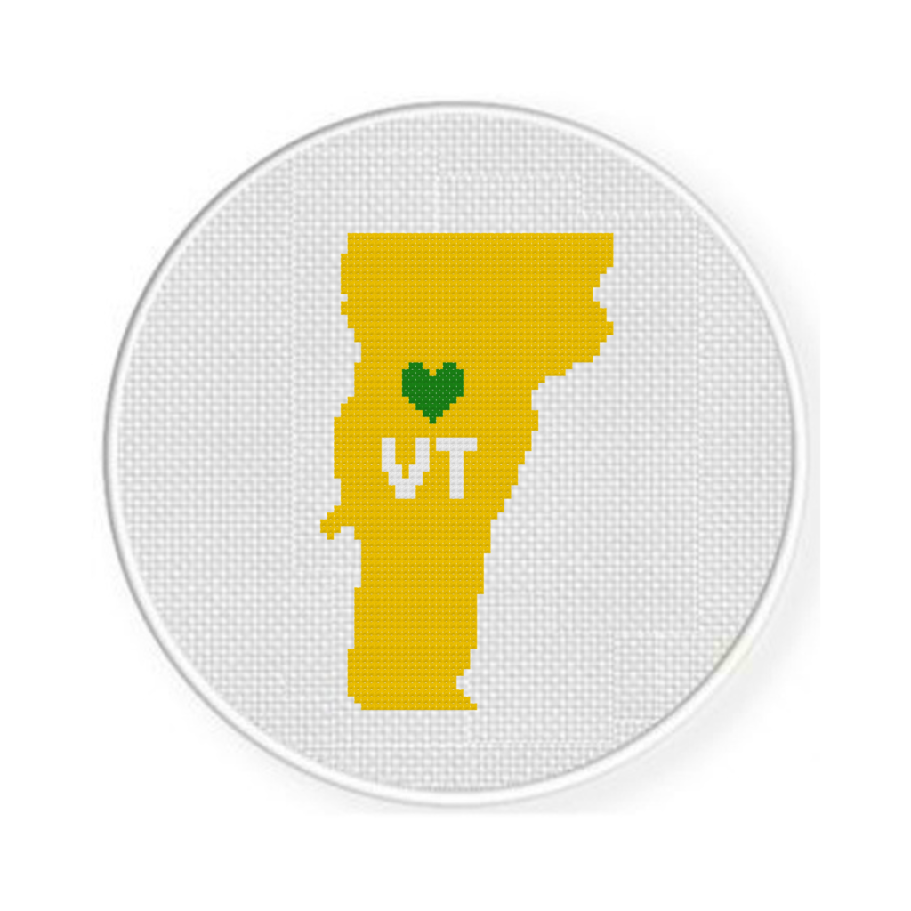 Heart Vermont Cross Stitch Pattern Daily Cross Stitch