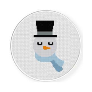 Snowman in Scarf Cross Stitch Pattern
