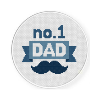 No. 1 Dad Cross Stitch Pattern