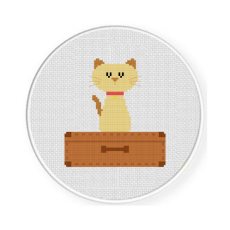 Travel Cat Cross Stitch Pattern