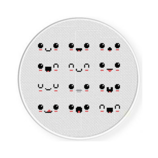 Kawaii Faces Cross Stitch Pattern