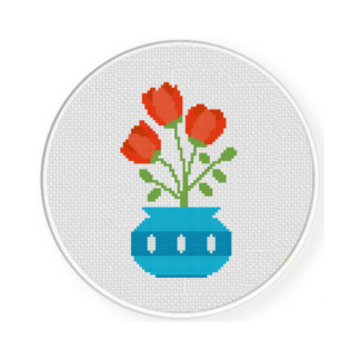 Flower Pot Cross Stitch Pattern