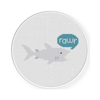 Shark Rawr Cross Stitch Pattern