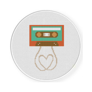 Love Mix Tape Cross Stitch Pattern