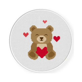 Valentine Bear Cross Stitch Pattern