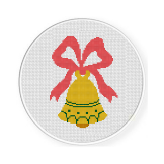 Christmas Bell with Bow Cross Stitch Pattern