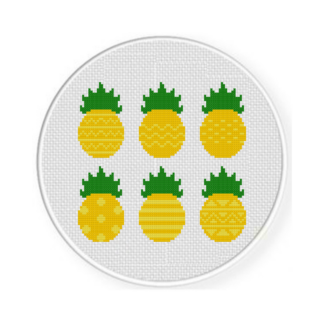 Summer Pineapples Cross Stitch Pattern