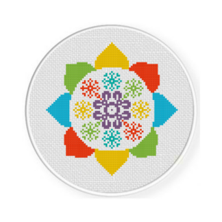 Lotus Mandala Cross Stitch Pattern