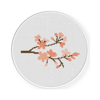 Cherry Blossoms Cross Stitch Pattern