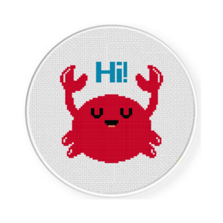 Hello Crab Cross Stitch Pattern