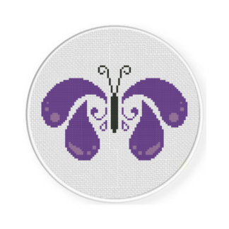 Purple Butterfly Cross Stitch Pattern