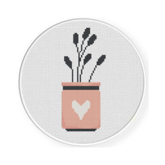 Flower Bud Pot Cross Stitch Pattern