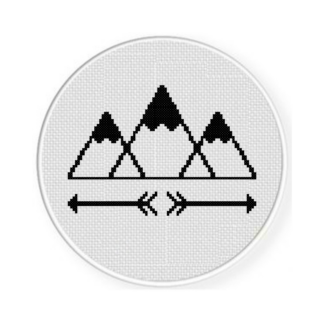 Mountain Hippie Outline Cross Stitch Pattern