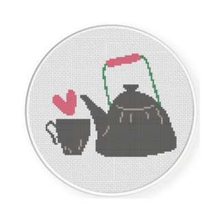 Tea Time Love Cross Stitch Pattern