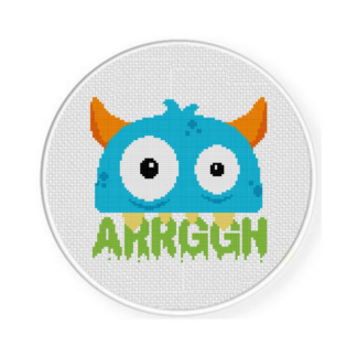 Cute Monster Argh Cross Stitch Pattern