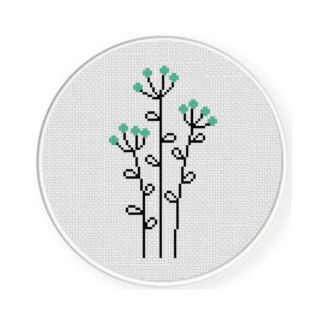Seagreen Bloom Cross Stitch Pattern