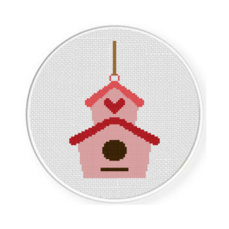Love Bird House Cross Stitch Pattern