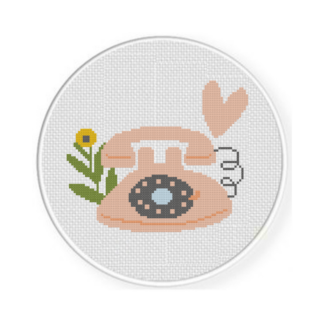 Retro Telephone Cross Stitch Pattern