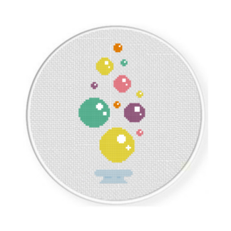 Colorful Bubbles Cross Stitch Pattern