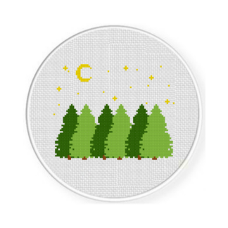 Pine Trees Cross Stitch Pattern