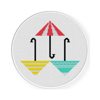 Summer Umbrellas Cross Stitch Pattern