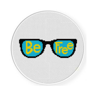 Be Free Glasses Cross Stitch Pattern