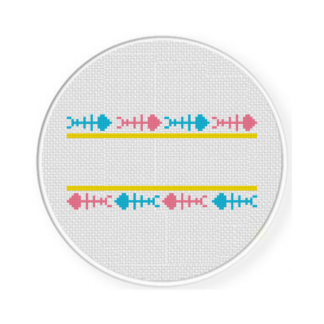 Fish Bone Label Cross Stitch Pattern