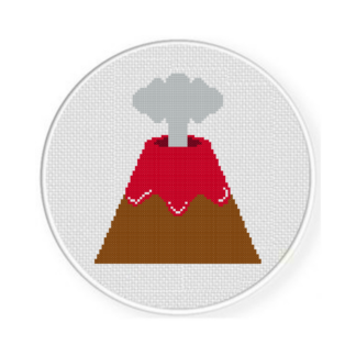 Volcano Cross Stitch Pattern