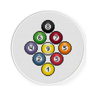 9 Ball Cross Stitch Pattern