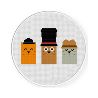 Cats With Hats Cross Stitch Pattern