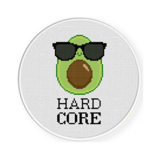 Hard Core Avocado Cross Stitch Pattern