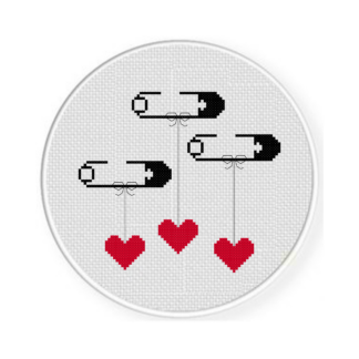 Pinned Heart Cross Stitch Pattern