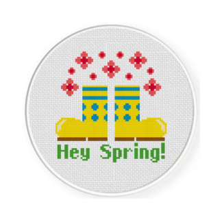 Hey Spring Cross Stitch Pattern