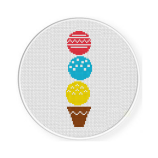 Colorful Scoops Cross Stitch Pattern