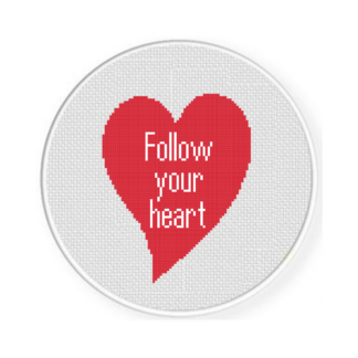 Follow Your Heart Cross Stitch Pattern