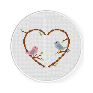 Love Branch Cross Stitch Pattern
