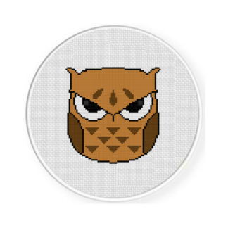 Owl Face Cross Stitch Pattern