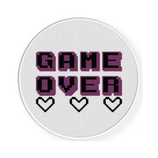 Game Over Lives Cross Stitch Pattern