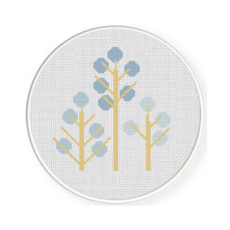 Cute Trees Cross Stitch Pattern