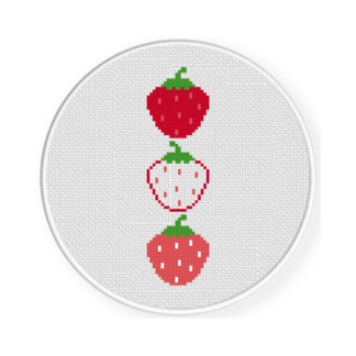 Strawberries Cross Stitch Pattern