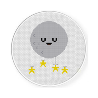 Moon and Stars Cross Stitch Pattern