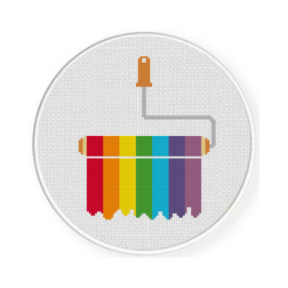 Rainbow Paint Cross Stitch Pattern