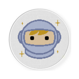 Cute Astronaut Head Cross Stitch Pattern