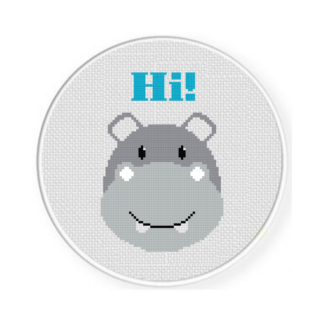 Friendly Hippo Cross Stitch Pattern