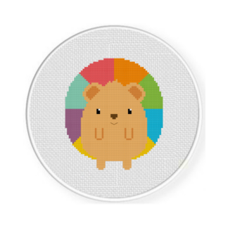 Colorful Hedgehog Cross Stitch Pattern