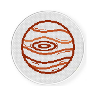 Striped Planet Cross Stitch Pattern