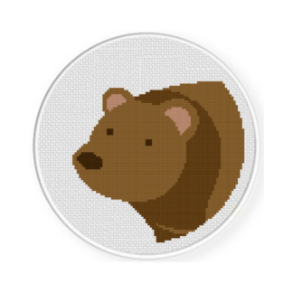 Cute Bear Head Cross Stitch Pattern