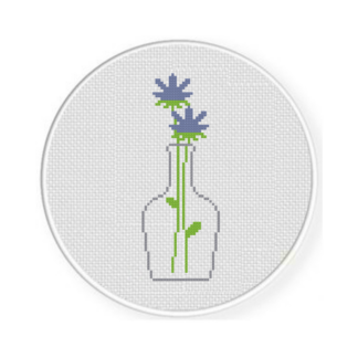 Flower Stem Bottle Cross Stitch Pattern