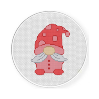 Polka Dot Gnome Cross Stitch Pattern