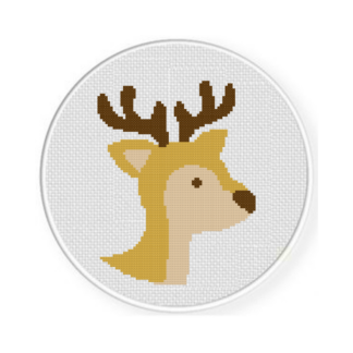 Cute Deer Head Cross Stitch Pattern